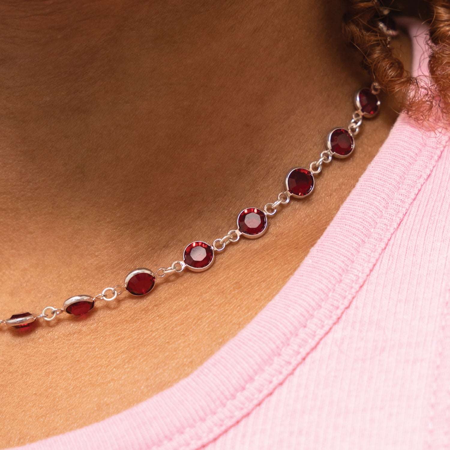 Bubble Necklace Garnet