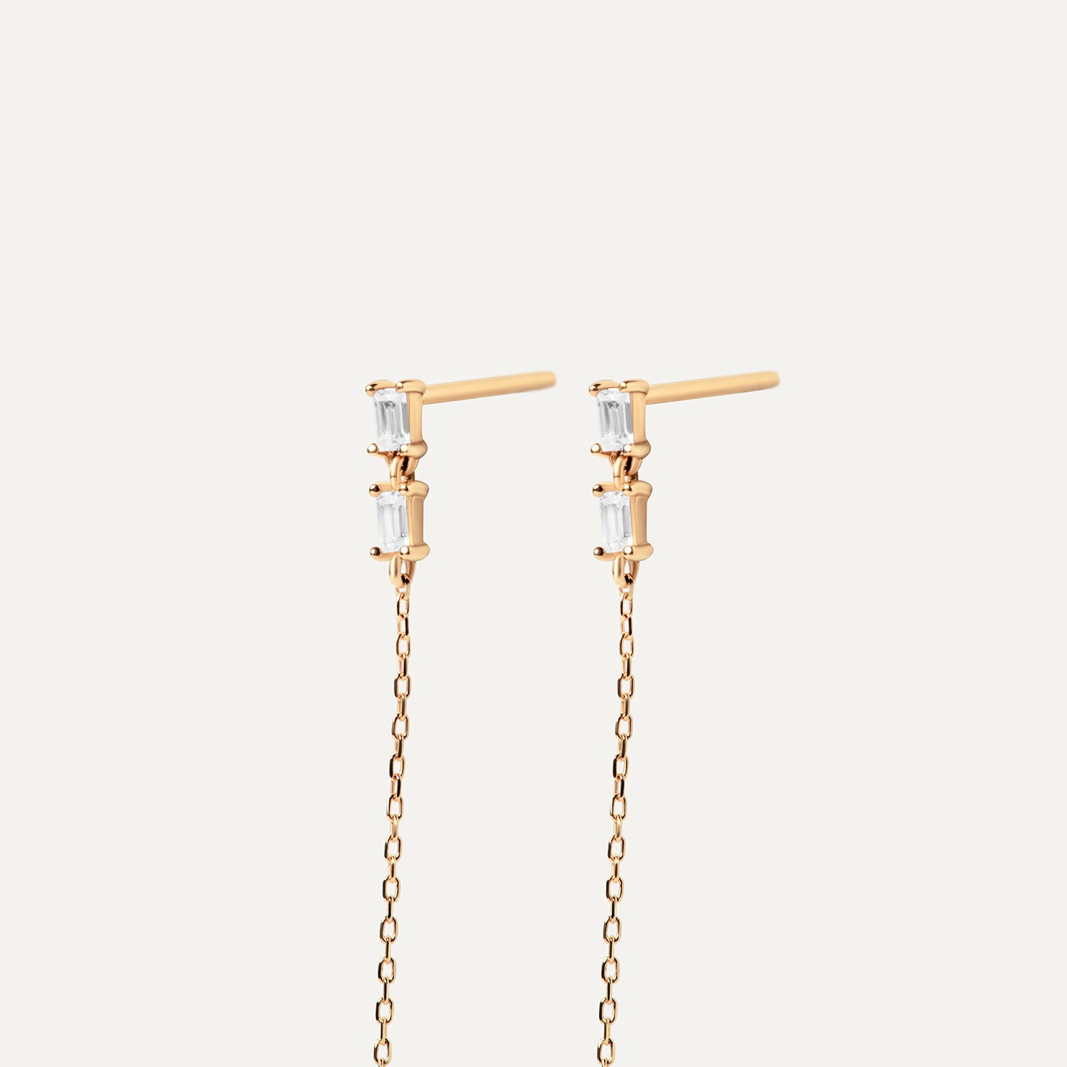 Topazu Gold Chain Earrings