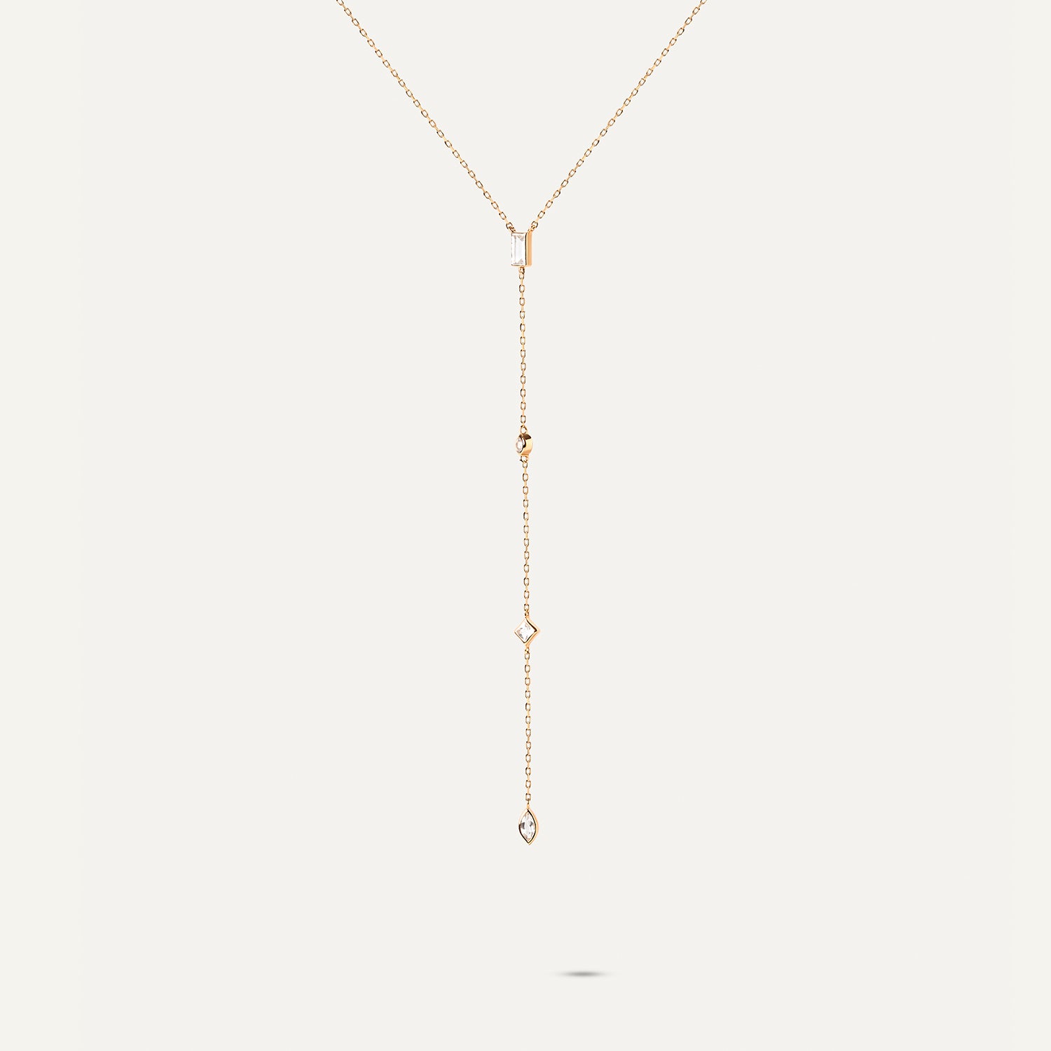 Topazu Gold Lariat Necklace