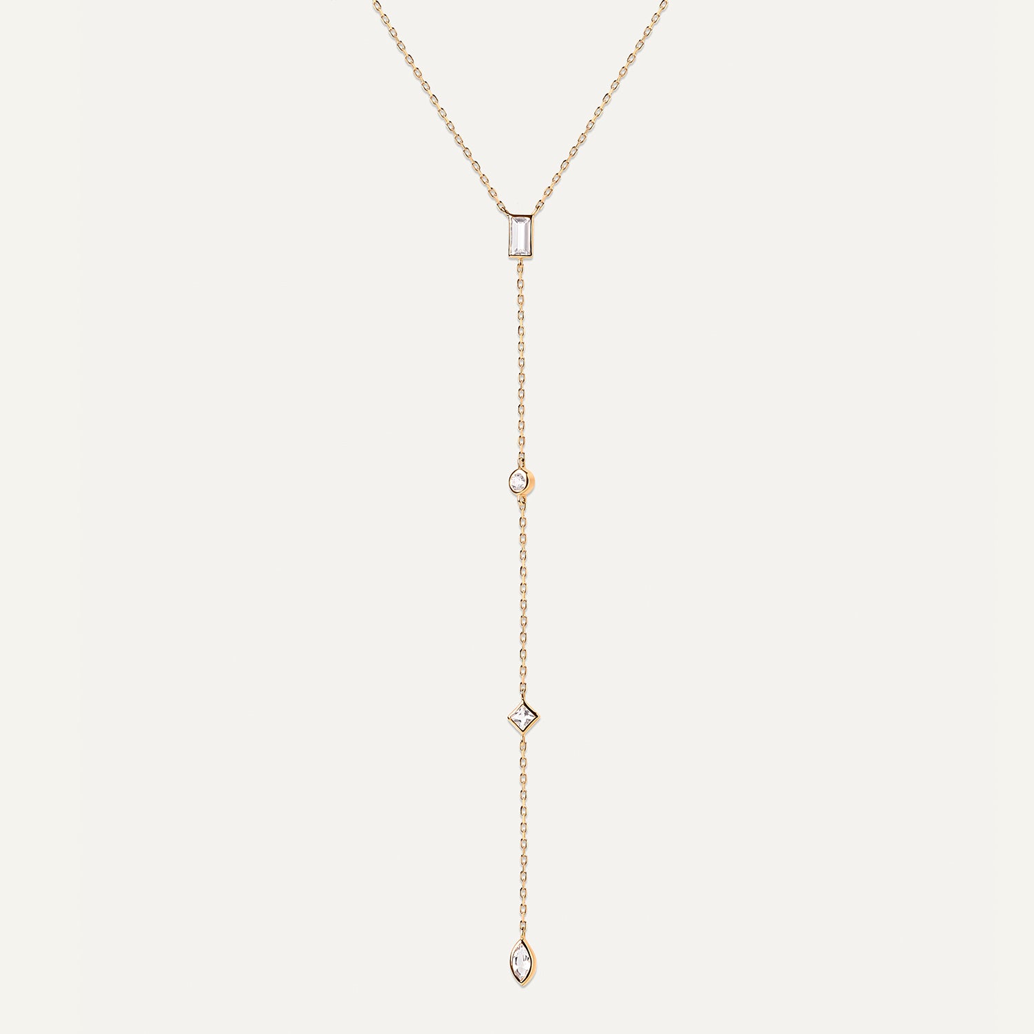 Topazu Gold Lariat Necklace